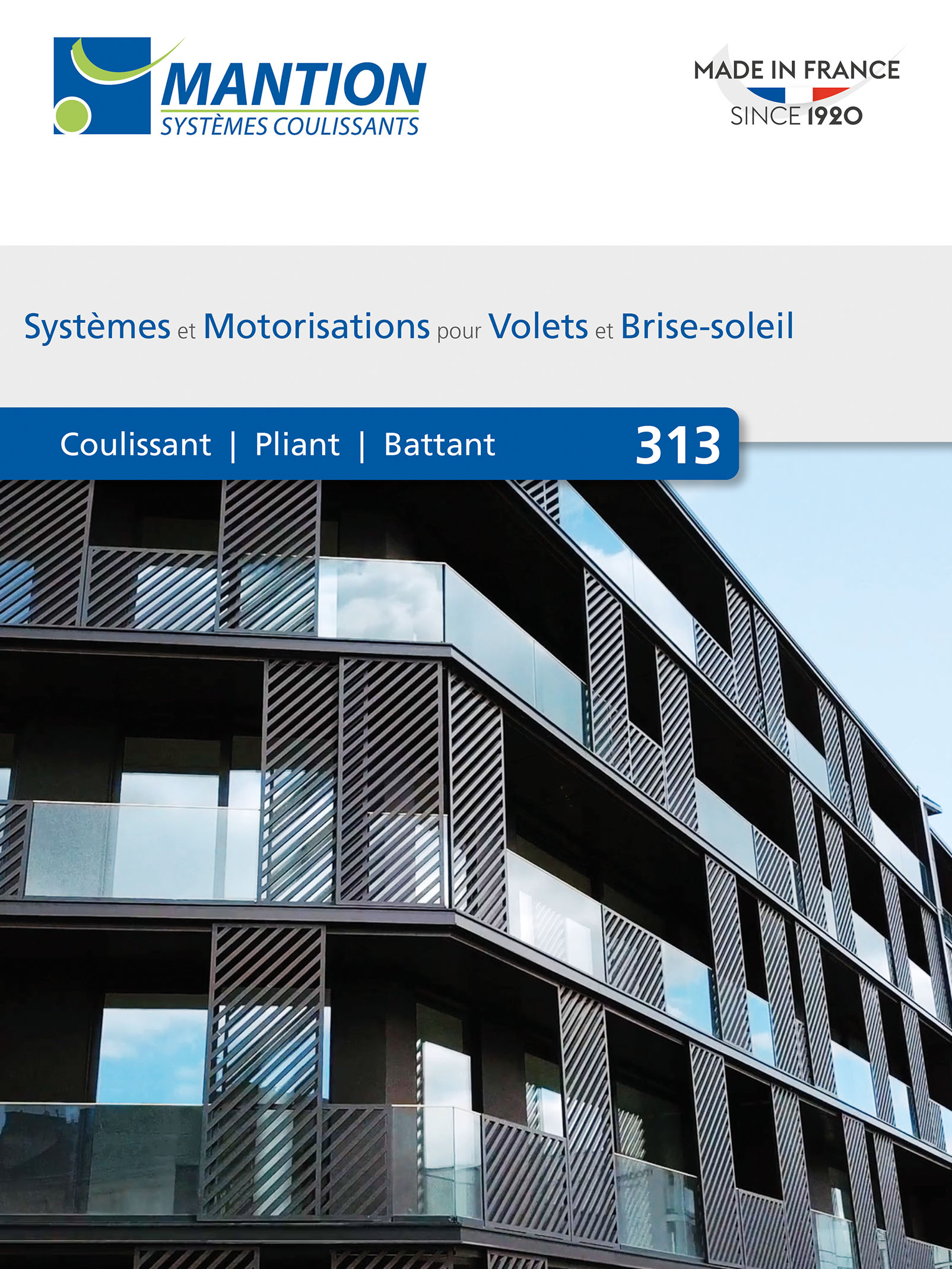 Catalogue 313 – Systèmes et Motorisations pour volets et brise-soleil