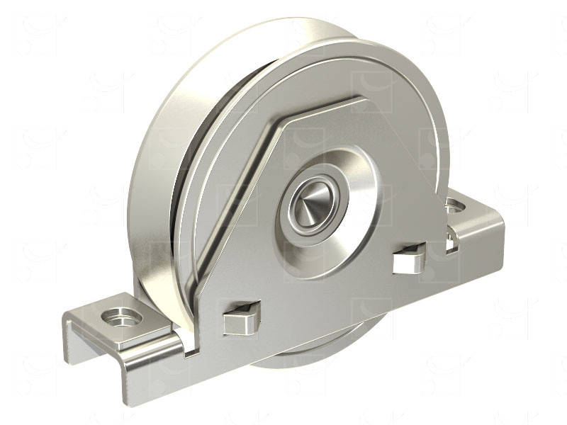 Sliding gates – Steel wheels – Steel internal mounting bracket – Triangular groove wheels